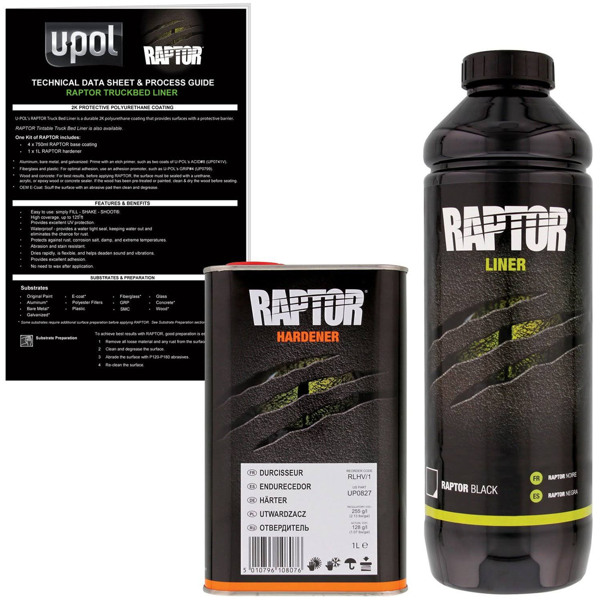 Black Urethane Spray-On Truck Bed Liner Kit, 6 Liters U61208