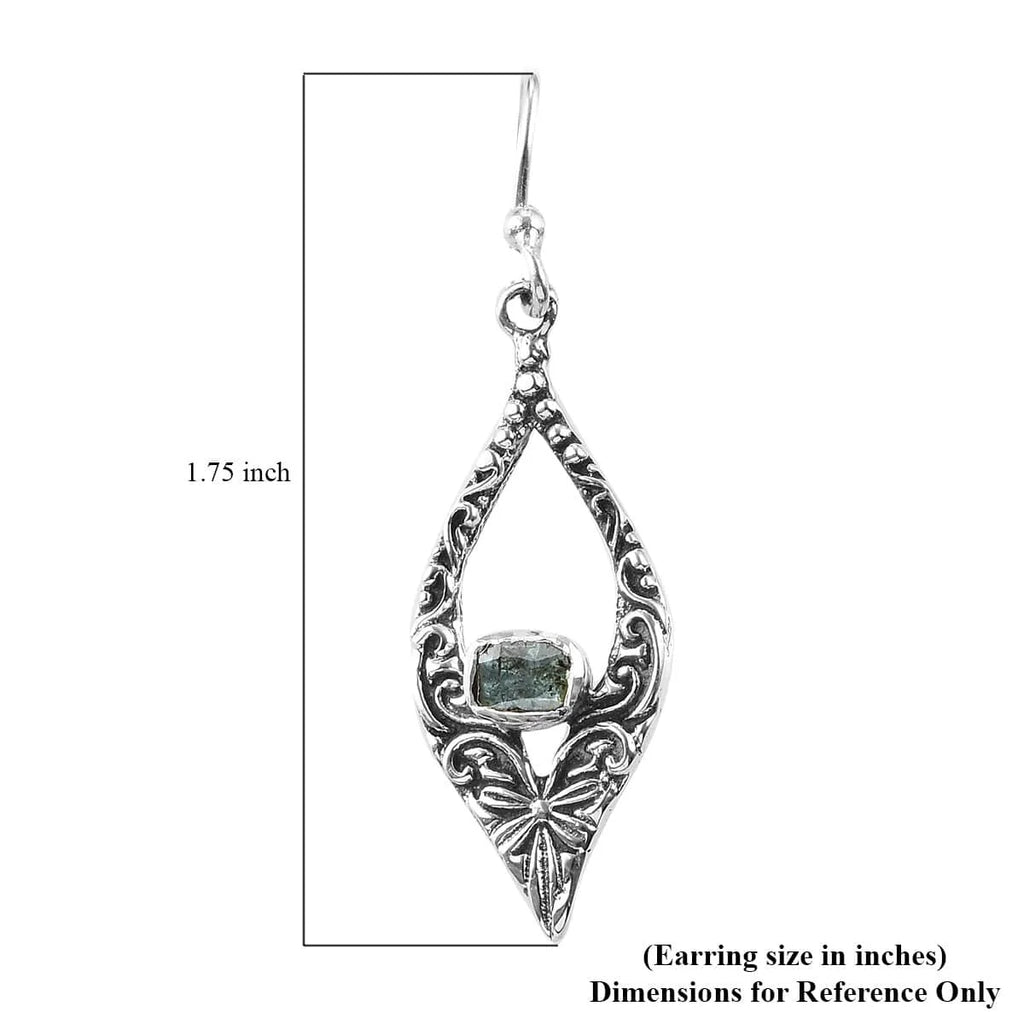 0.3 Ct Blue Diamond 925 Sterling Silver Dangle Earrings X242530