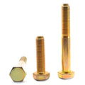 1/4x22-20 x 7x22 Coarse Thread Grade 8 Hex Cap Screw (Bolt) - USA Alloy Steel Yellow Zinc Plated A127034