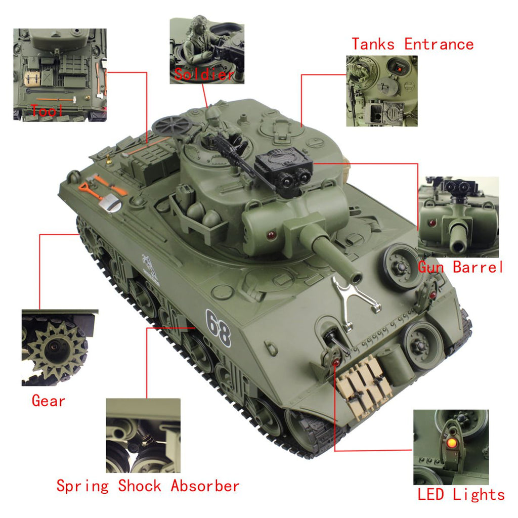 1/20 RC Shooting Ball Tank Toys with 100 BB Bullets G53027