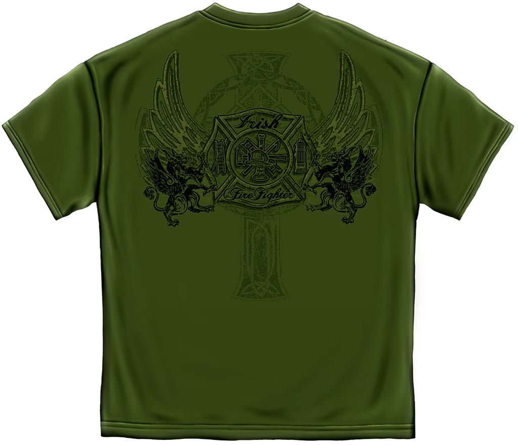 Military Green Cotton Firefighter T-Shirt L103