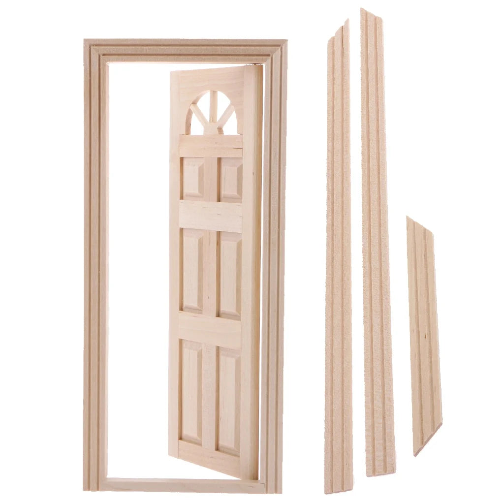 Unpainted Wooden Exterior Door with Frame L5729