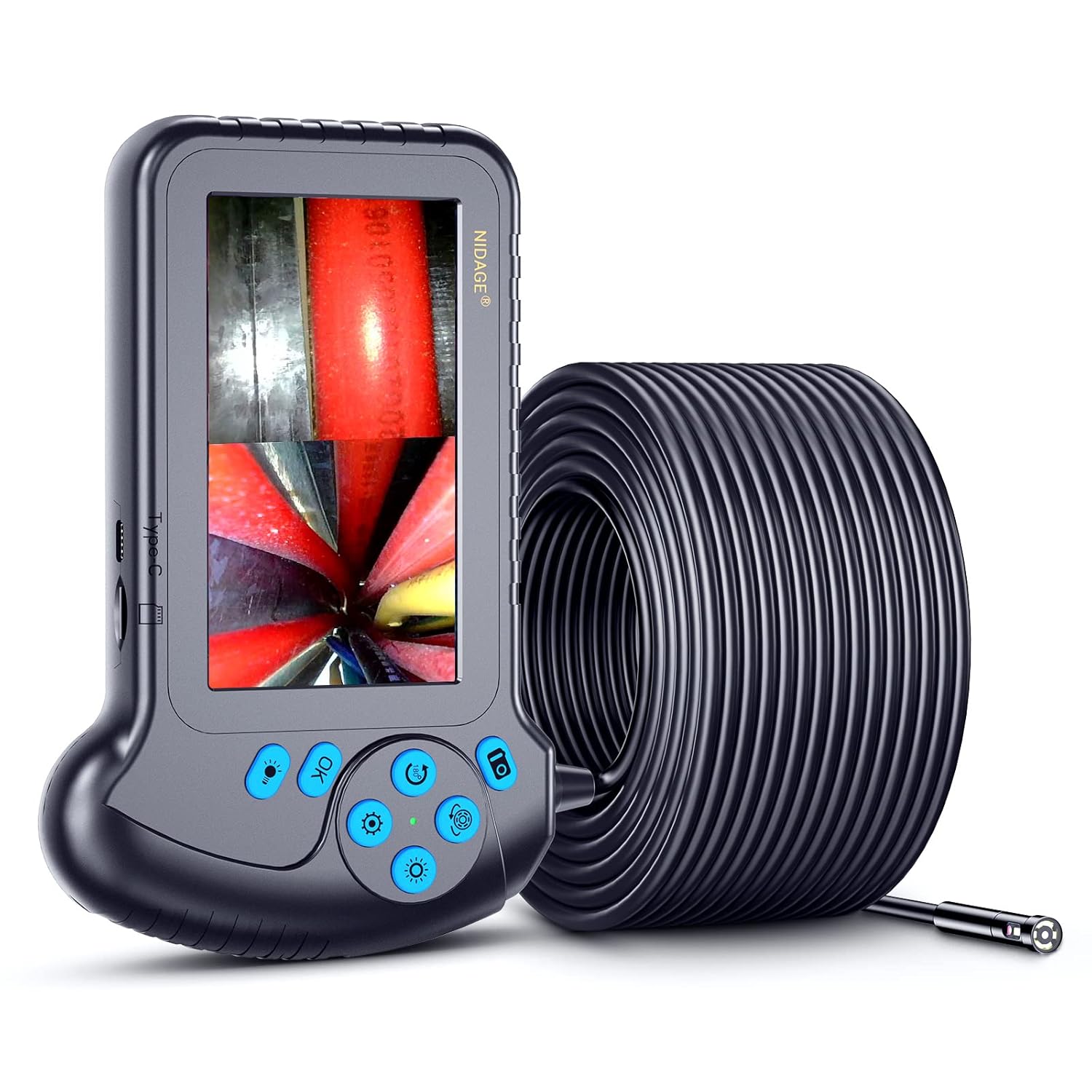 1080P Dual Lens Inspection Camera with 16.5FT Cable U132773
