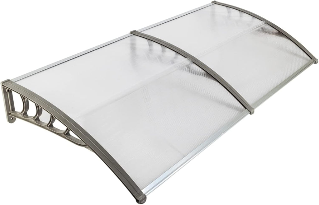 100 x 80 White and Grey Door and Window Awning Canopy Pack of 2 Z34346