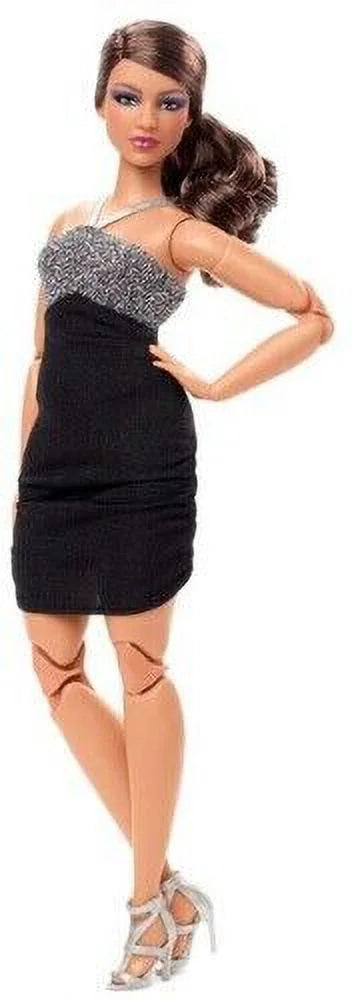 Barbie Looks Doll with Black and Silver Mini Dress Q58023