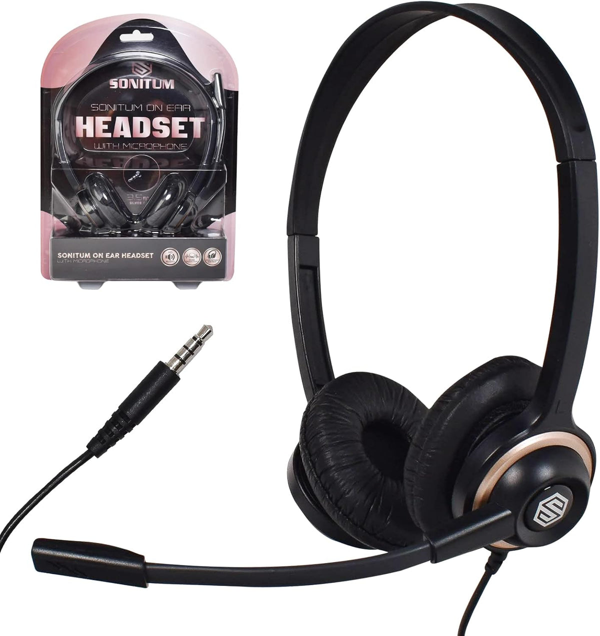 10 Pack Noise Canceling Over-Ear Computer Headset With Microphone P7364